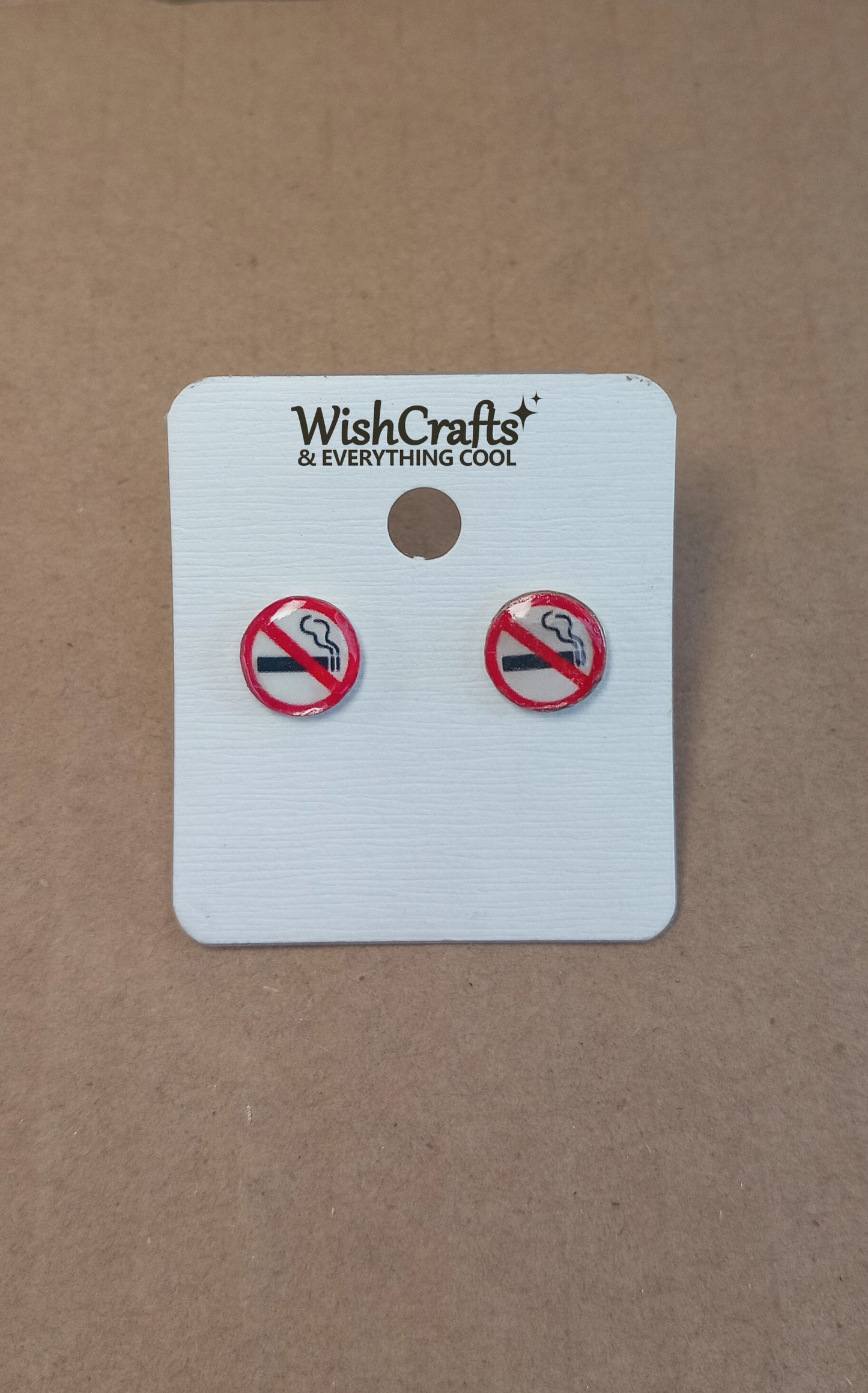 No Smoking Stud Earrings