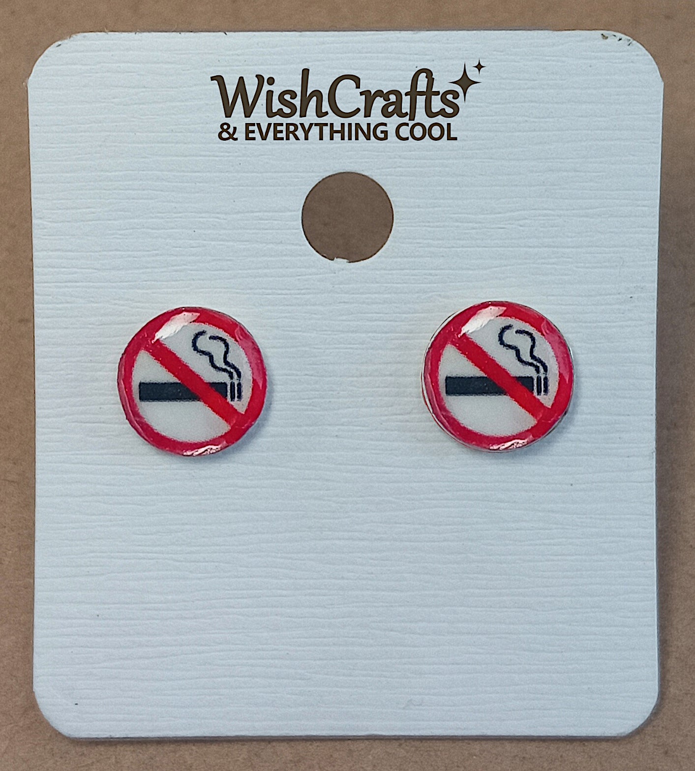 No Smoking Stud Earrings